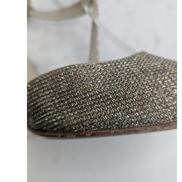Stuart Weitzman Inviting sparkling strappy heels in Platinum Noir size 10 - Picture 9 of 13